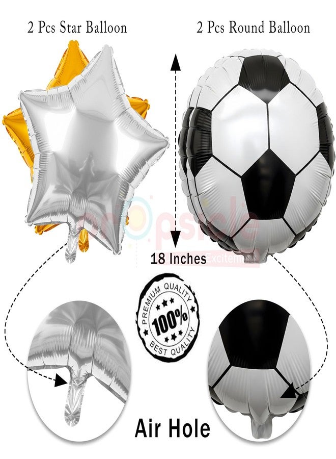 بروبسيكل مجموعة بالونات كرة القدم بتصميم أبطال بروبسيكل - 5 قطع | كأس ذهبي عملاق، كرات قدم، وبالونات فويل على شكل نجمة | زينة لحفلات اليوم الرياضي وأعياد الميلاد - Image 3